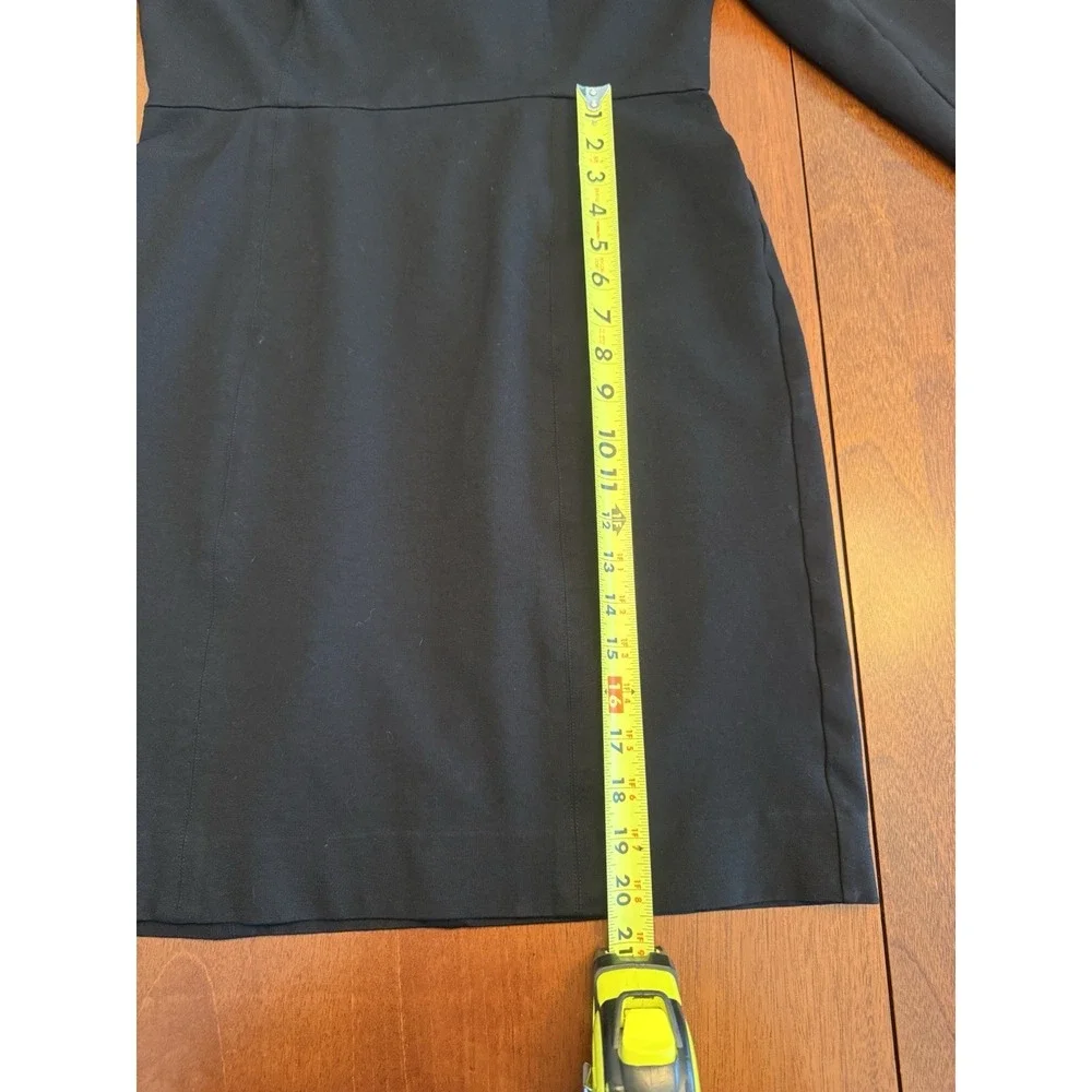 J. Crew Dress Womens Sz 8 Sheath Black Structured Knit Stretch‎ Career Work